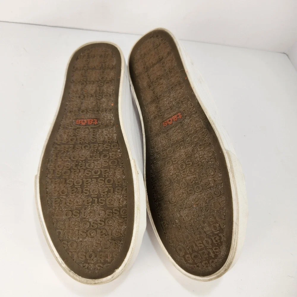 Taos Ez Soul Women's Casual Comfy White Canvas Slip-On Sneakers Size 9.5